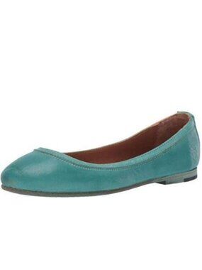 Frye Carson Leather Ballet Flats in Turquoise Size 8.5 New